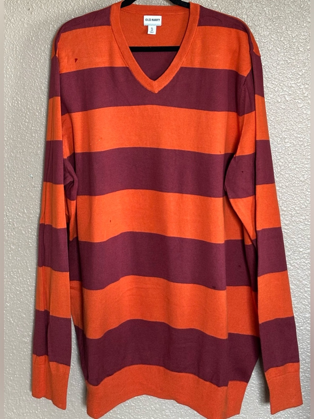 Old Navy Orange and Maroon Striped Sweater - Picture 2 of 8